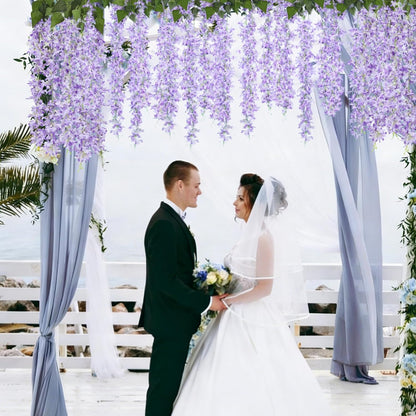 Artificial Silk Lilac Purple Flowers Garland 10Pc-30Branche 33.5in
