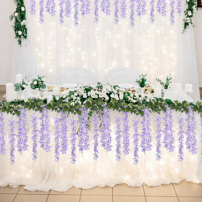 Artificial Silk Lilac Purple Flowers Garland 10Pc-30Branche 33.5in