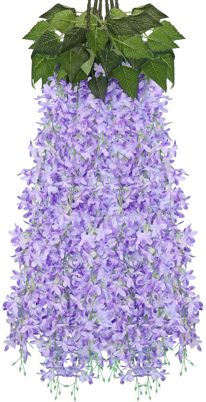 Artificial Silk Lilac Purple Flowers Garland 10Pc-30Branche 33.5in