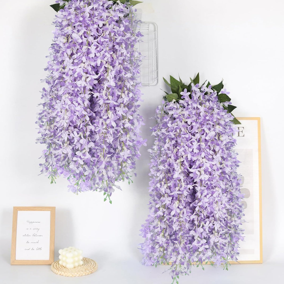 Artificial Silk Lilac Purple Flowers Garland 10Pc-30Branche 33.5in