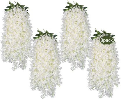 Artificial Silk Lilac Purple Flowers Garland 10Pc-30Branche 33.5in