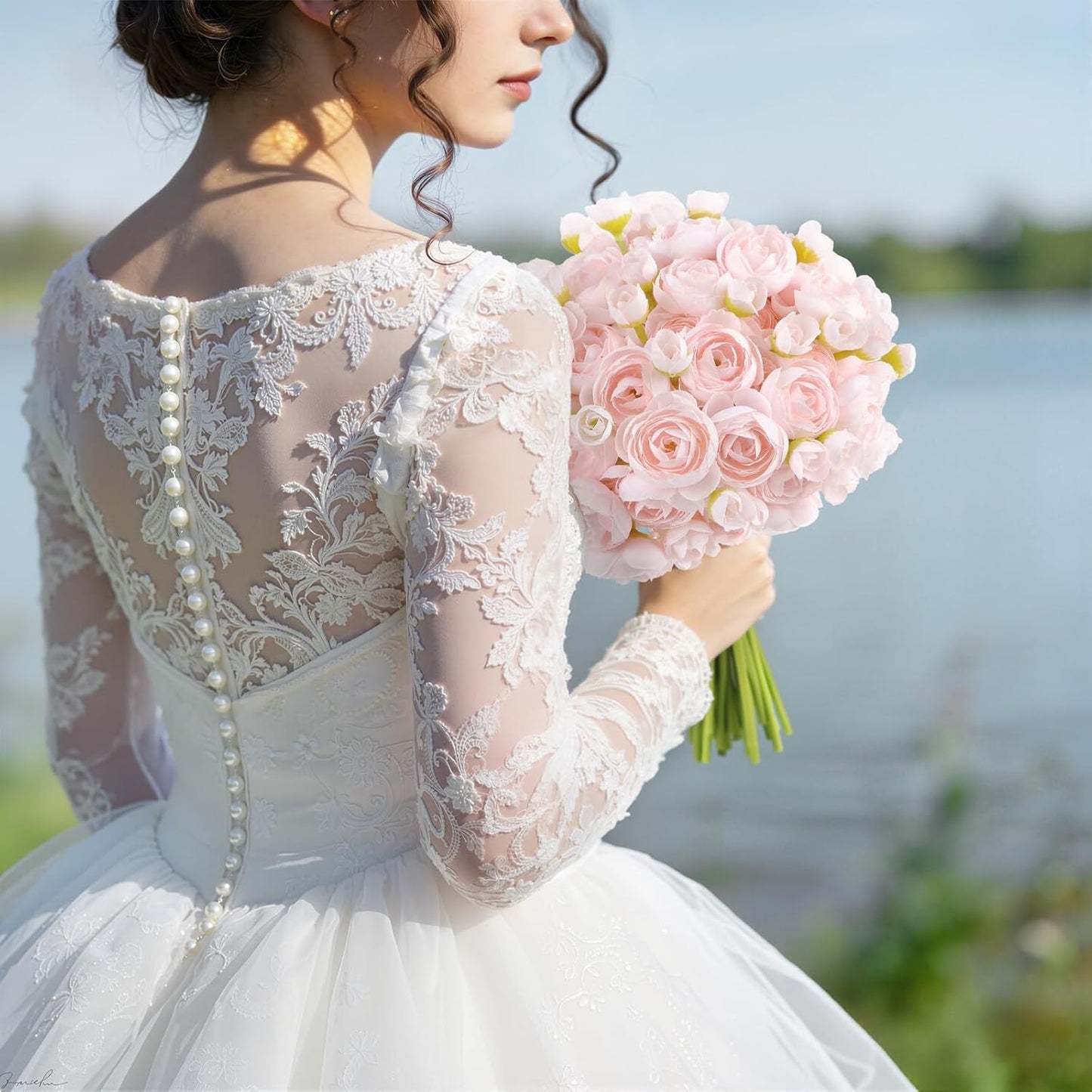 30Pcs Ranunculus Artificial Flowers Faux Silk Mini Flowers Indoor | Spring Peony Flowers for Vase & DIY Bouquets, Bulk Fake Wedding Filler Flowers for Bride Shower Decorations, Shabby Blush