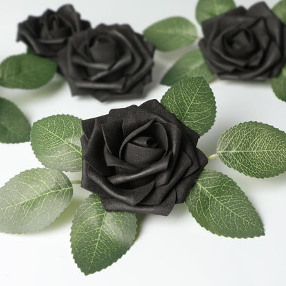 50Pcs Rose Artificial Flowers, lavender Fake Roses for Decorations, Light Purple Foam Fake Flowers with Stems DIY Wedding Bouquet Bridal Shower Centerpieces Floral Arrangement Party Home Decor