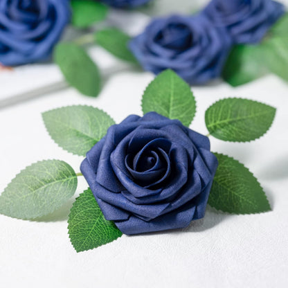 50Pcs Rose Artificial Flowers, lavender Fake Roses for Decorations, Light Purple Foam Fake Flowers with Stems DIY Wedding Bouquet Bridal Shower Centerpieces Floral Arrangement Party Home Decor