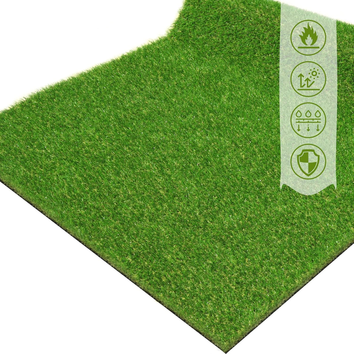 Artificial Grass Turf Lawn 4'10"" x 8' Outdoor Rug, 0.8"" Premium Realistic Turf for Garden, Yard, Home Landscape, Playground, Dogs Synthetic Grass Mat Fake Grass Rug