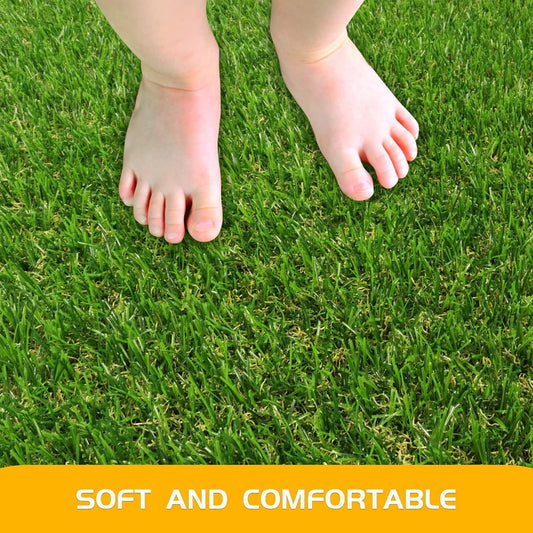 Artificial Grass Turf Lawn 4'10"" x 8' Outdoor Rug, 0.8"" Premium Realistic Turf for Garden, Yard, Home Landscape, Playground, Dogs Synthetic Grass Mat Fake Grass Rug