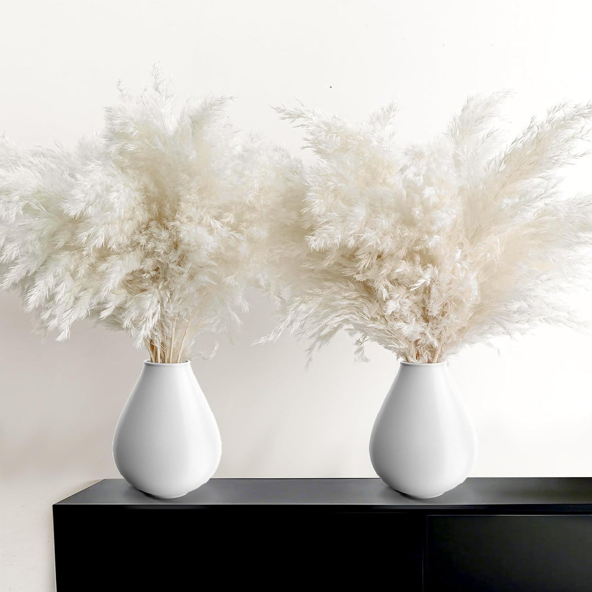 Boho Decor, Fluffy Pompas Grass, Natural Dry Pampas Grass Small, Short Pampass Bulk for Boho Room Decor, Coffee Table Decor (17 inch)