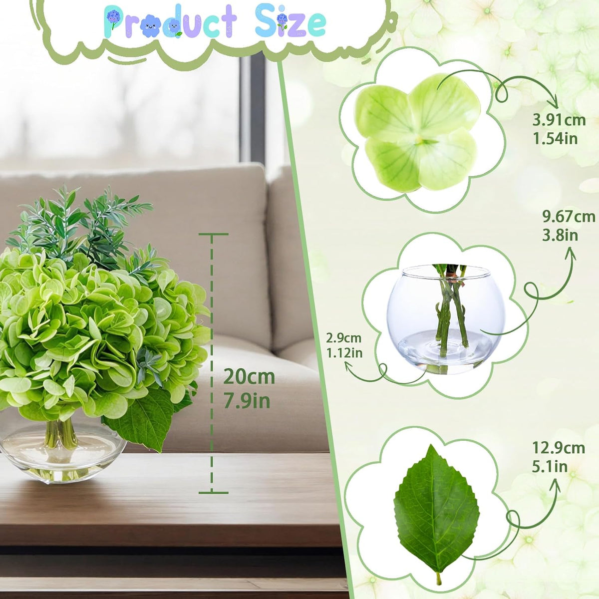 White Magnolia Artificial Flowers with Vase Fake Magnolia Flowers Indoor Real Touch Flowers with Faux Water for Home Decor Centerpieces for Tables