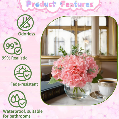 White Magnolia Artificial Flowers with Vase Fake Magnolia Flowers Indoor Real Touch Flowers with Faux Water for Home Decor Centerpieces for Tables