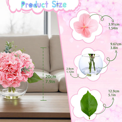 White Magnolia Artificial Flowers with Vase Fake Magnolia Flowers Indoor Real Touch Flowers with Faux Water for Home Decor Centerpieces for Tables