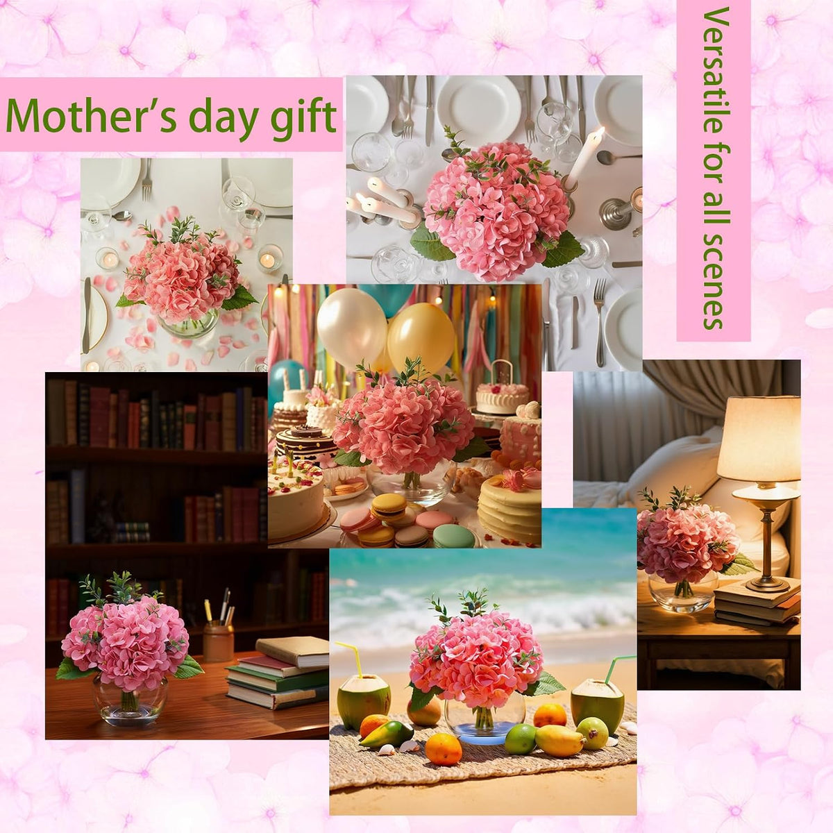 White Magnolia Artificial Flowers with Vase Fake Magnolia Flowers Indoor Real Touch Flowers with Faux Water for Home Decor Centerpieces for Tables