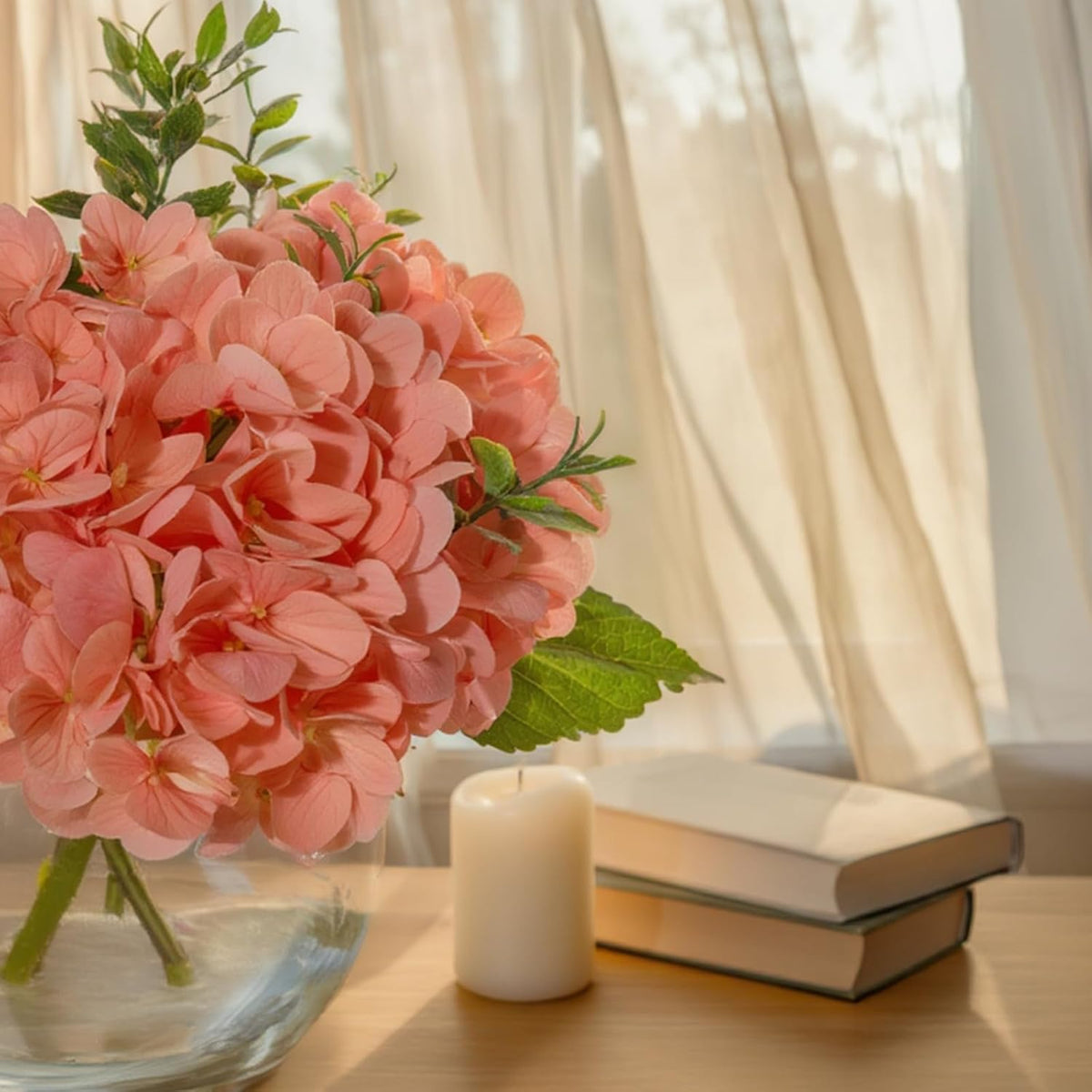 White Magnolia Artificial Flowers with Vase Fake Magnolia Flowers Indoor Real Touch Flowers with Faux Water for Home Decor Centerpieces for Tables