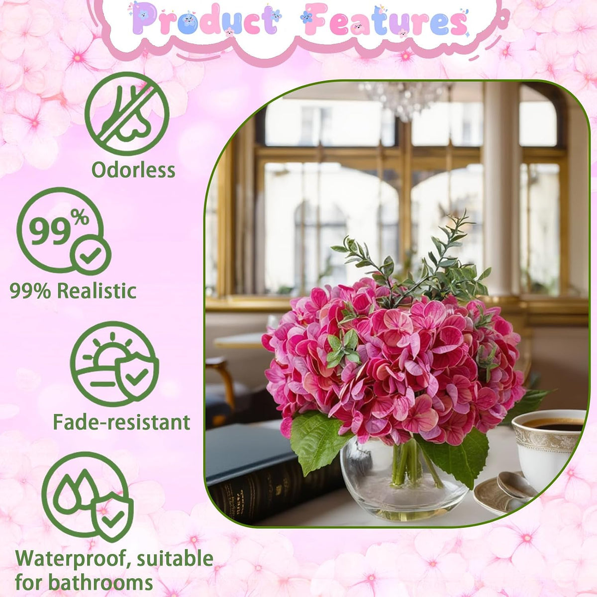 White Magnolia Artificial Flowers with Vase Fake Magnolia Flowers Indoor Real Touch Flowers with Faux Water for Home Decor Centerpieces for Tables