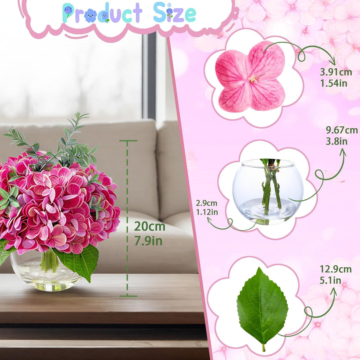 White Magnolia Artificial Flowers with Vase Fake Magnolia Flowers Indoor Real Touch Flowers with Faux Water for Home Decor Centerpieces for Tables