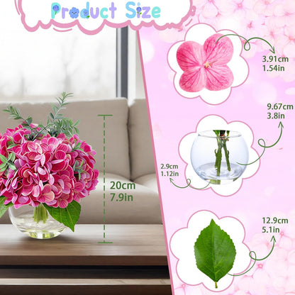 White Magnolia Artificial Flowers with Vase Fake Magnolia Flowers Indoor Real Touch Flowers with Faux Water for Home Decor Centerpieces for Tables