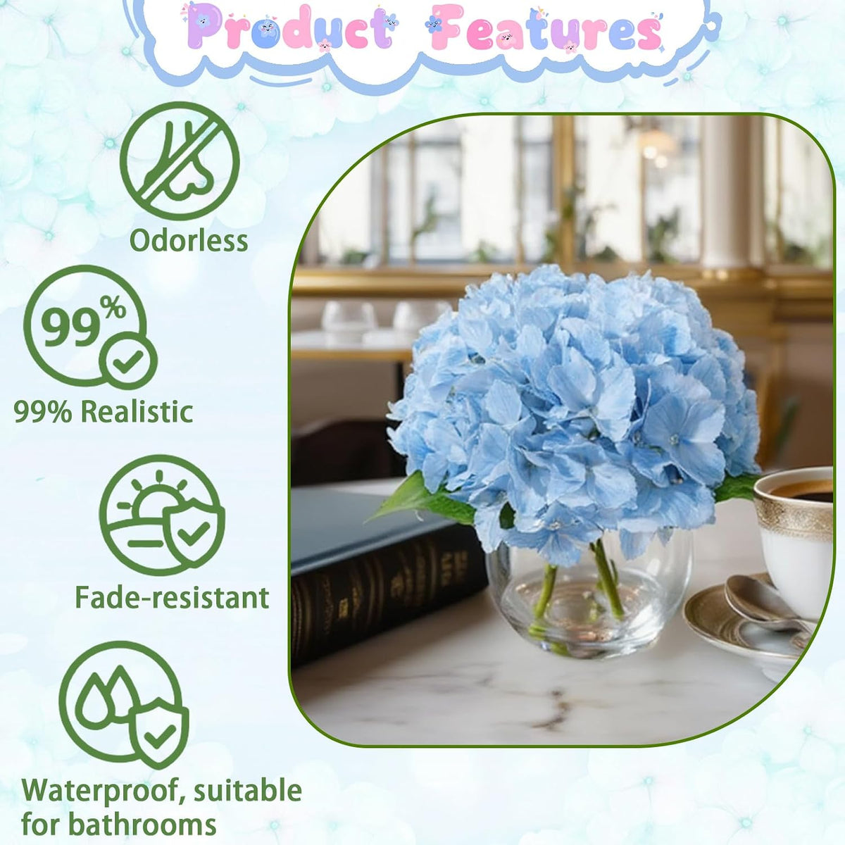 White Magnolia Artificial Flowers with Vase Fake Magnolia Flowers Indoor Real Touch Flowers with Faux Water for Home Decor Centerpieces for Tables
