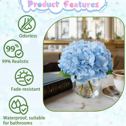 White Magnolia Artificial Flowers with Vase Fake Magnolia Flowers Indoor Real Touch Flowers with Faux Water for Home Decor Centerpieces for Tables