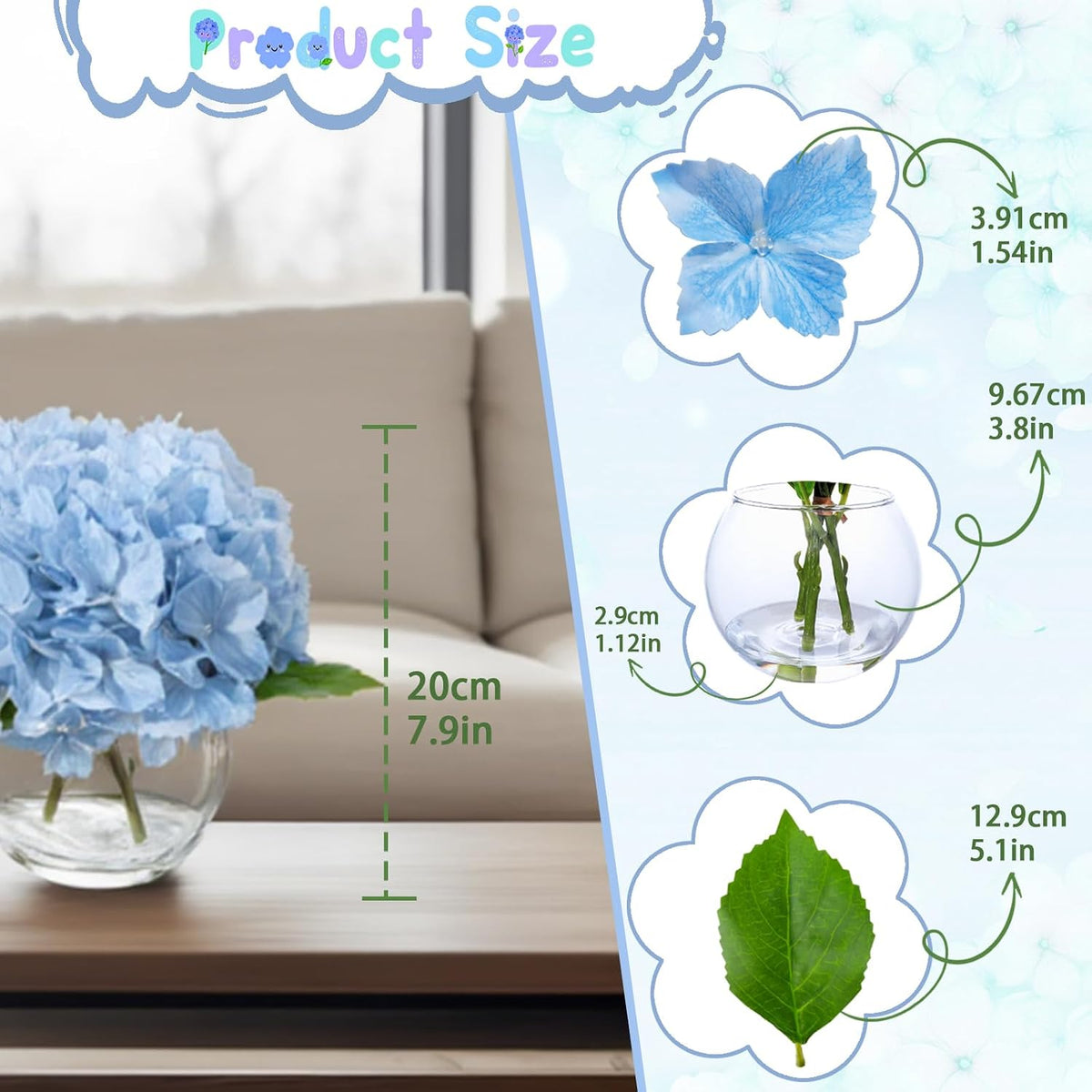 White Magnolia Artificial Flowers with Vase Fake Magnolia Flowers Indoor Real Touch Flowers with Faux Water for Home Decor Centerpieces for Tables