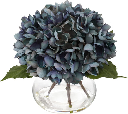 White Magnolia Artificial Flowers with Vase Fake Magnolia Flowers Indoor Real Touch Flowers with Faux Water for Home Decor Centerpieces for Tables