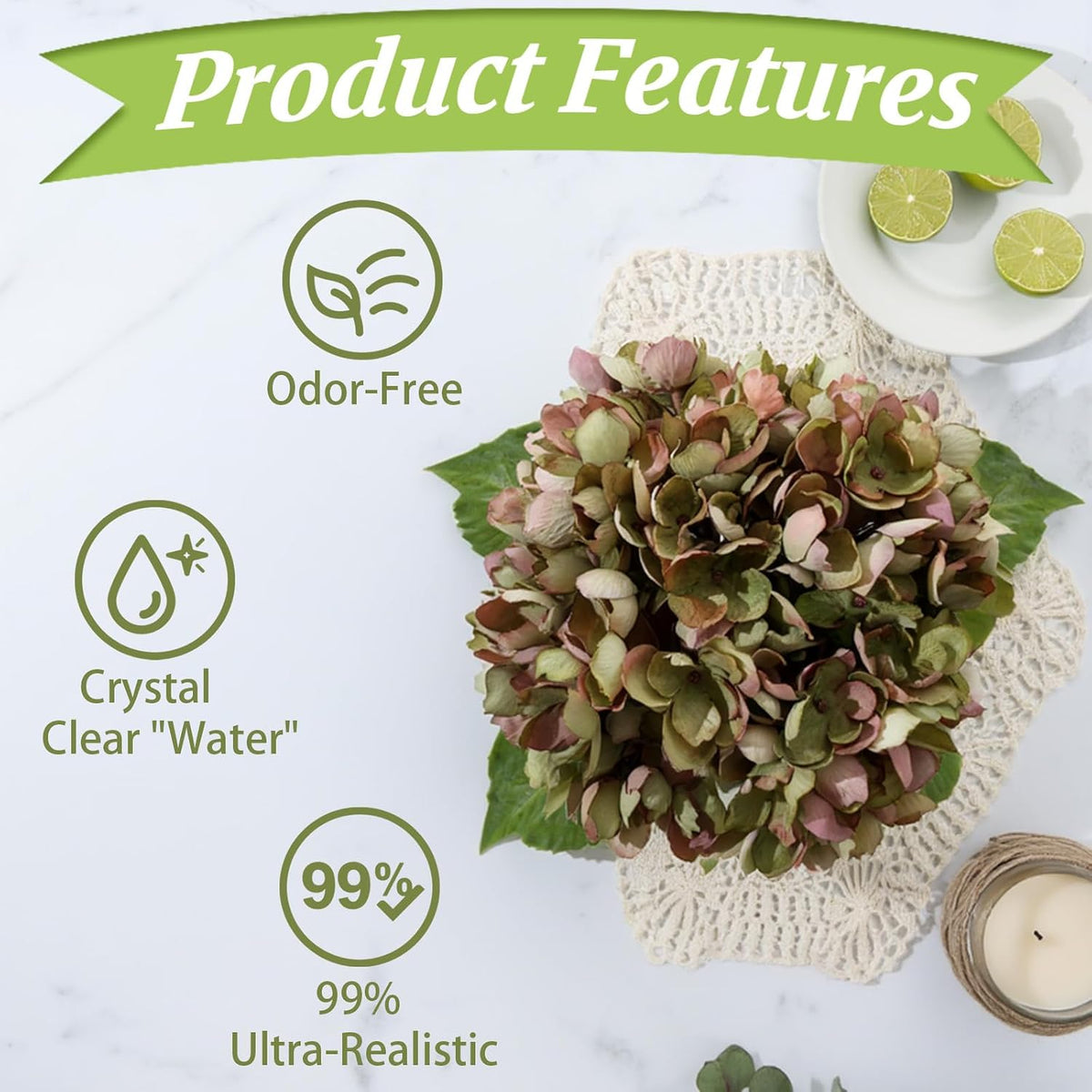 White Magnolia Artificial Flowers with Vase Fake Magnolia Flowers Indoor Real Touch Flowers with Faux Water for Home Decor Centerpieces for Tables