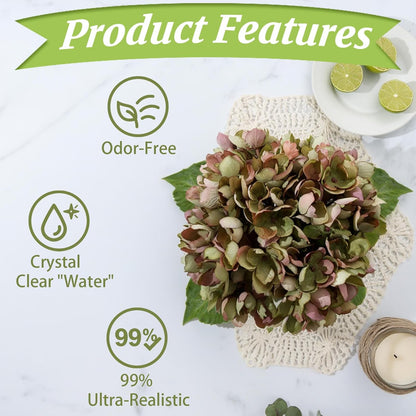 White Magnolia Artificial Flowers with Vase Fake Magnolia Flowers Indoor Real Touch Flowers with Faux Water for Home Decor Centerpieces for Tables