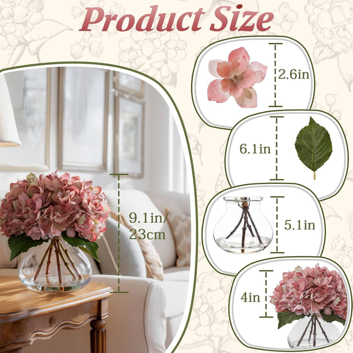 White Magnolia Artificial Flowers with Vase Fake Magnolia Flowers Indoor Real Touch Flowers with Faux Water for Home Decor Centerpieces for Tables