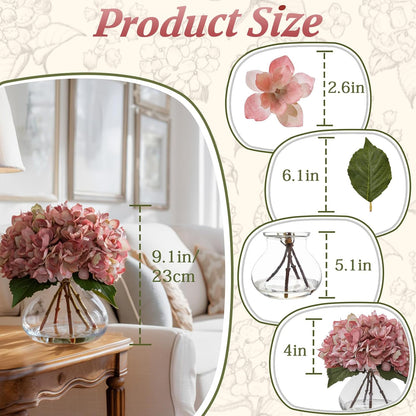 White Magnolia Artificial Flowers with Vase Fake Magnolia Flowers Indoor Real Touch Flowers with Faux Water for Home Decor Centerpieces for Tables