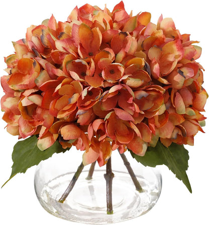 White Magnolia Artificial Flowers with Vase Fake Magnolia Flowers Indoor Real Touch Flowers with Faux Water for Home Decor Centerpieces for Tables