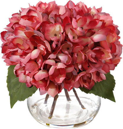White Magnolia Artificial Flowers with Vase Fake Magnolia Flowers Indoor Real Touch Flowers with Faux Water for Home Decor Centerpieces for Tables