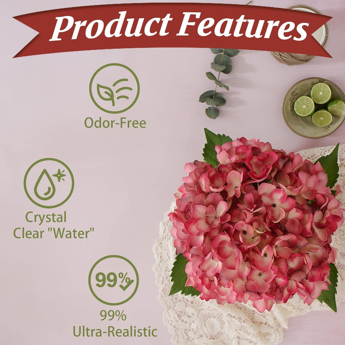 White Magnolia Artificial Flowers with Vase Fake Magnolia Flowers Indoor Real Touch Flowers with Faux Water for Home Decor Centerpieces for Tables
