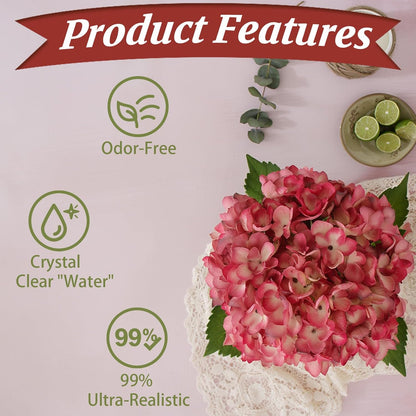 White Magnolia Artificial Flowers with Vase Fake Magnolia Flowers Indoor Real Touch Flowers with Faux Water for Home Decor Centerpieces for Tables