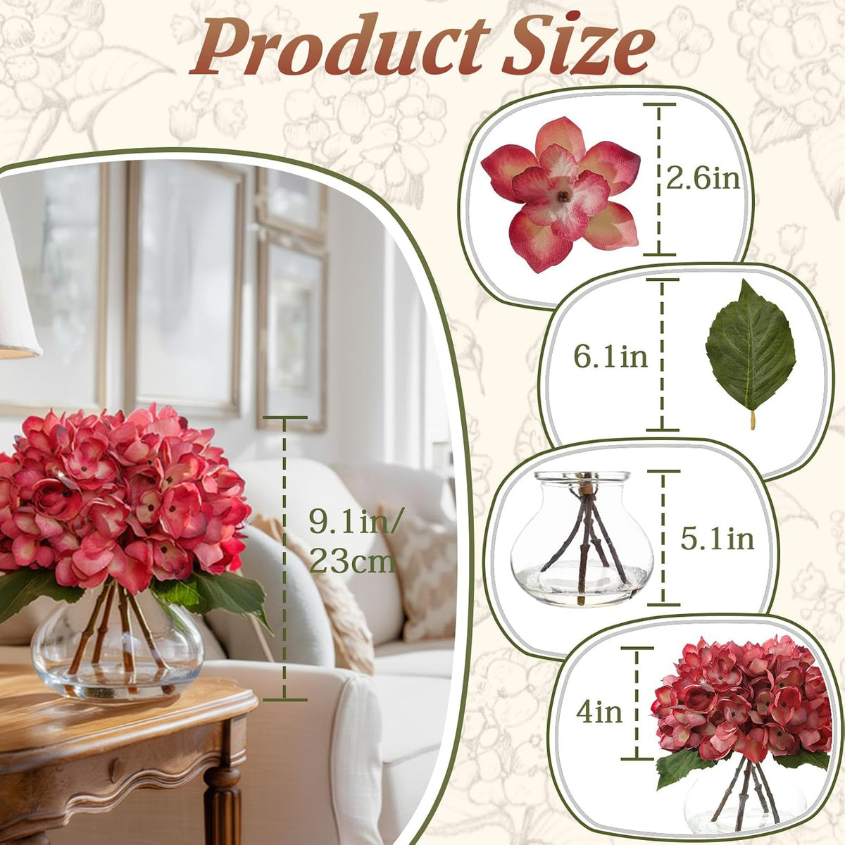 White Magnolia Artificial Flowers with Vase Fake Magnolia Flowers Indoor Real Touch Flowers with Faux Water for Home Decor Centerpieces for Tables