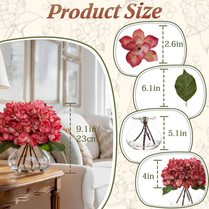 White Magnolia Artificial Flowers with Vase Fake Magnolia Flowers Indoor Real Touch Flowers with Faux Water for Home Decor Centerpieces for Tables