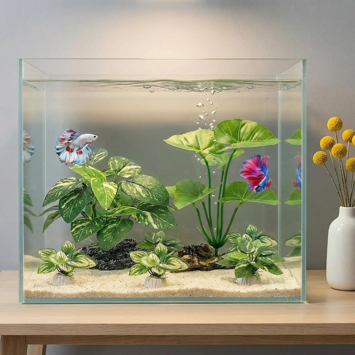 10 PCS Aquarium Decorations Silk Aquarium Plants Betta Fish Tank Decor