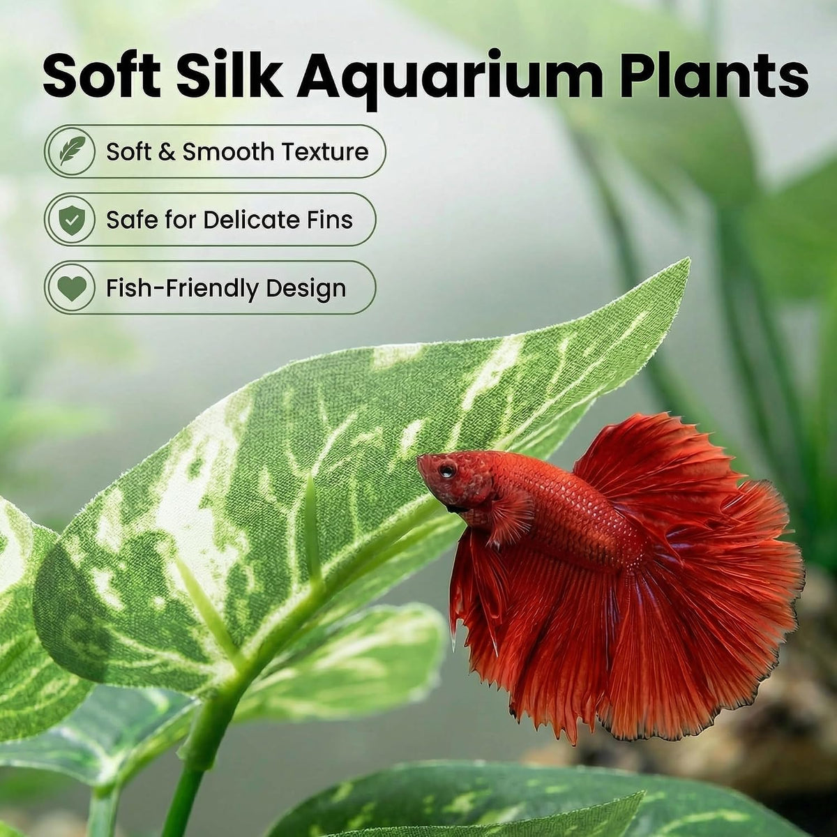 10 PCS Aquarium Decorations Silk Aquarium Plants Betta Fish Tank Decor