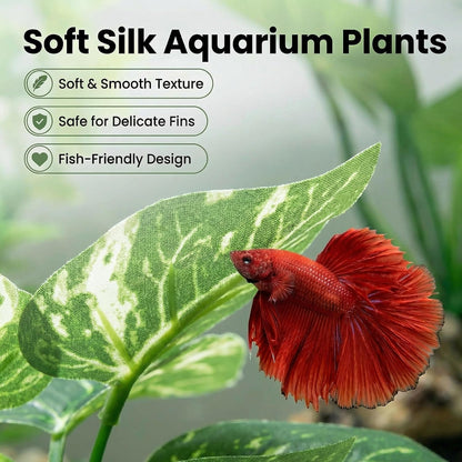 10 PCS Aquarium Decorations Silk Aquarium Plants Betta Fish Tank Decor