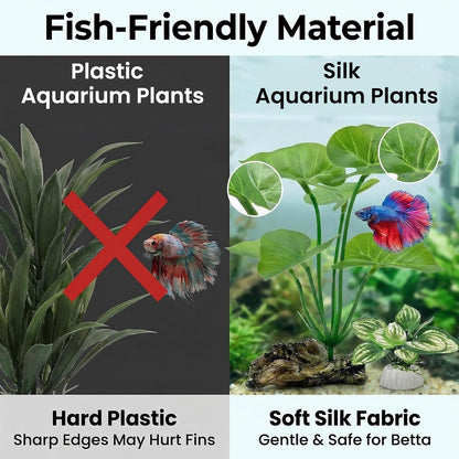 10 PCS Aquarium Decorations Silk Aquarium Plants Betta Fish Tank Decor