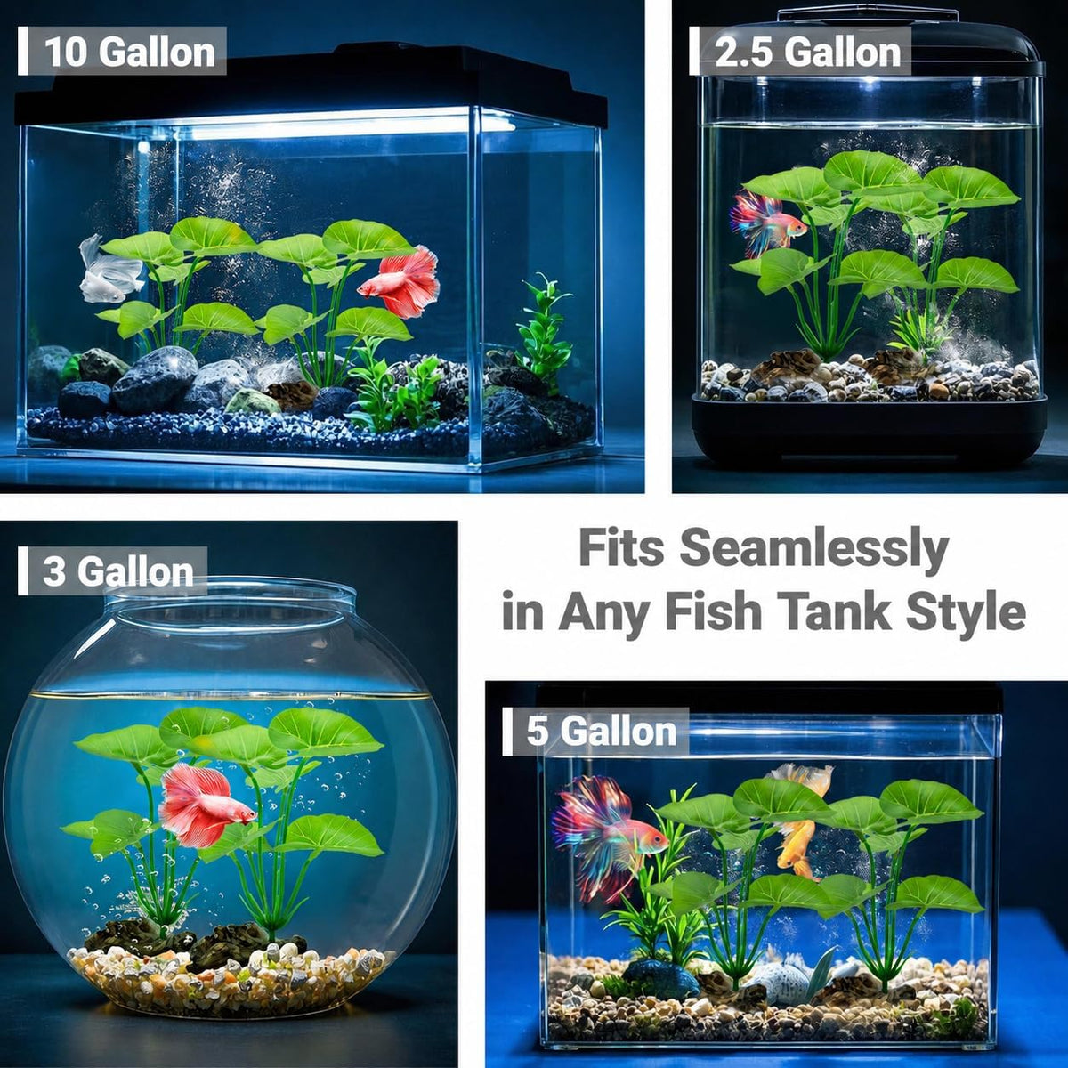 10 PCS Aquarium Decorations Silk Aquarium Plants Betta Fish Tank Decor