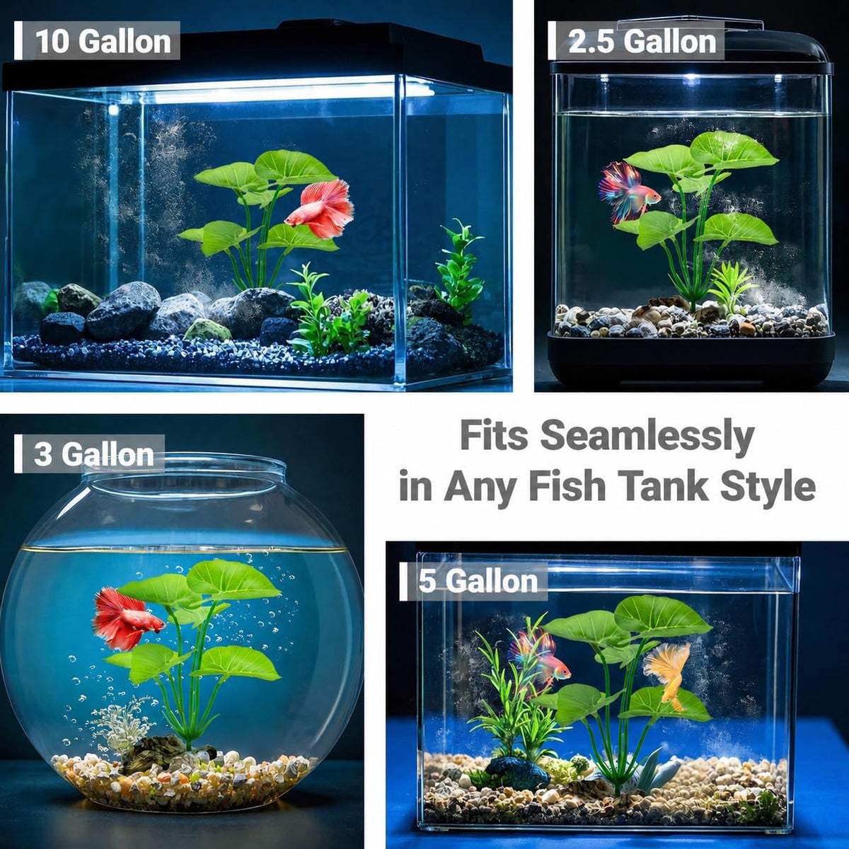 10 PCS Aquarium Decorations Silk Aquarium Plants Betta Fish Tank Decor
