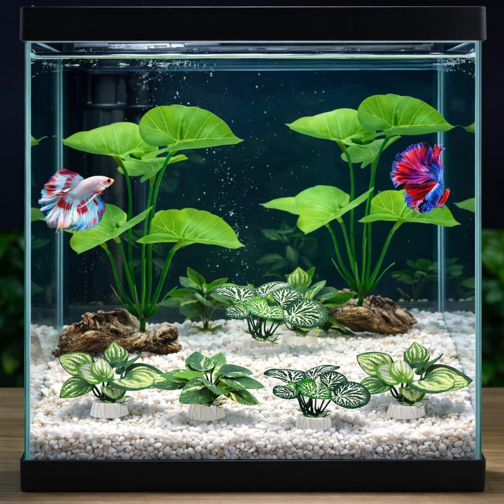10 PCS Aquarium Decorations Silk Aquarium Plants Betta Fish Tank Decor