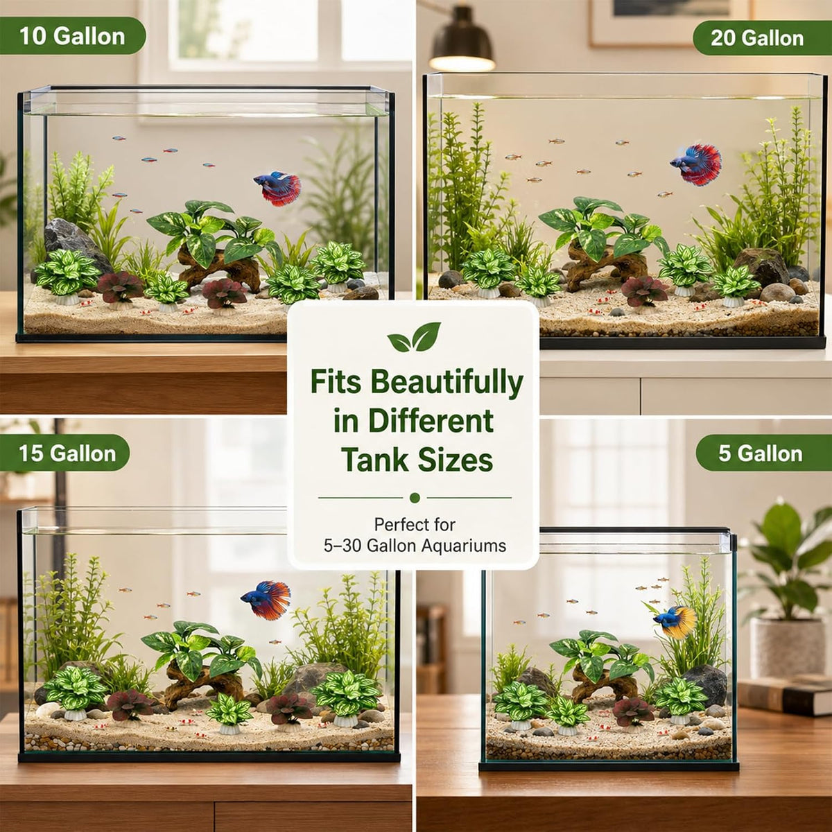 10 PCS Aquarium Decorations Silk Aquarium Plants Betta Fish Tank Decor