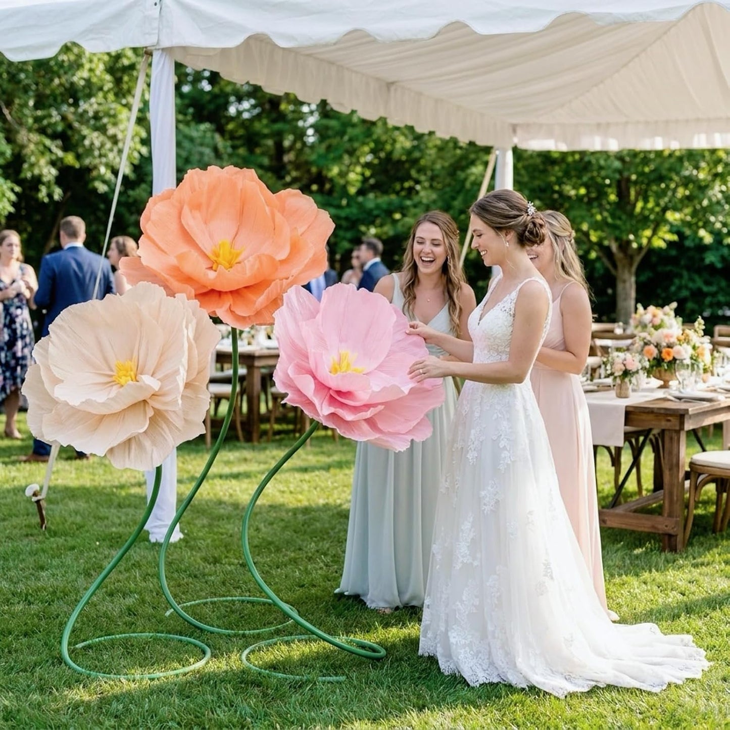 4 Pcs 5ft Large Paper Red Poppy Flowers Giant Artificial Poppies Standing Huge Handcrafted Poppy Flowers Wicked Party Decoration for Valentine Garden Hotel Office Wicked Birthday Party Wedding