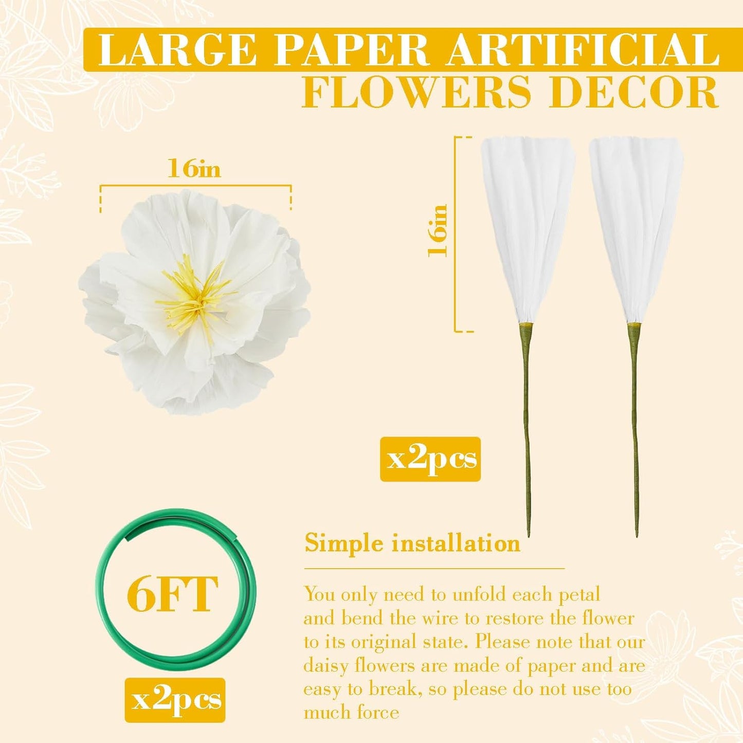 4 Pcs 5ft Large Paper Red Poppy Flowers Giant Artificial Poppies Standing Huge Handcrafted Poppy Flowers Wicked Party Decoration for Valentine Garden Hotel Office Wicked Birthday Party Wedding