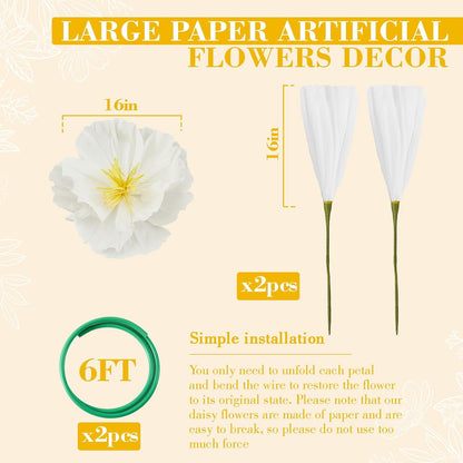 4 Pcs 5ft Large Paper Red Poppy Flowers Giant Artificial Poppies Standing Huge Handcrafted Poppy Flowers Wicked Party Decoration for Valentine Garden Hotel Office Wicked Birthday Party Wedding
