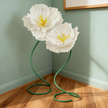 4 Pcs 5ft Large Paper Red Poppy Flowers Giant Artificial Poppies Standing Huge Handcrafted Poppy Flowers Wicked Party Decoration for Valentine Garden Hotel Office Wicked Birthday Party Wedding