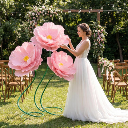 4 Pcs 5ft Large Paper Red Poppy Flowers Giant Artificial Poppies Standing Huge Handcrafted Poppy Flowers Wicked Party Decoration for Valentine Garden Hotel Office Wicked Birthday Party Wedding