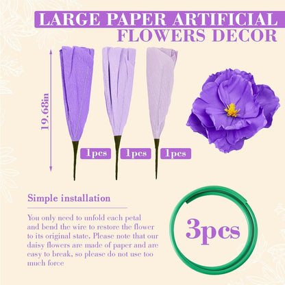4 Pcs 5ft Large Paper Red Poppy Flowers Giant Artificial Poppies Standing Huge Handcrafted Poppy Flowers Wicked Party Decoration for Valentine Garden Hotel Office Wicked Birthday Party Wedding