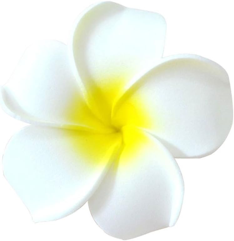 100Pcs White Foam Hawaiian Frangipani Artificial Plumeria Flower Petals Cap Hair Hat Wreath Floral DIY Home Wedding Decoration 5cm