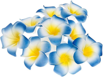100Pcs White Foam Hawaiian Frangipani Artificial Plumeria Flower Petals Cap Hair Hat Wreath Floral DIY Home Wedding Decoration 5cm