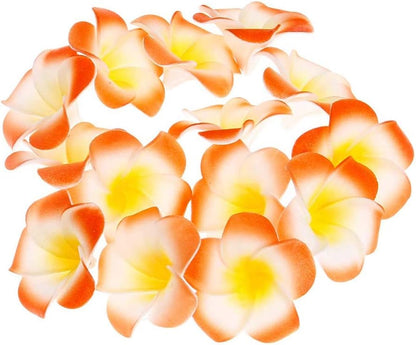 100Pcs White Foam Hawaiian Frangipani Artificial Plumeria Flower Petals Cap Hair Hat Wreath Floral DIY Home Wedding Decoration 5cm